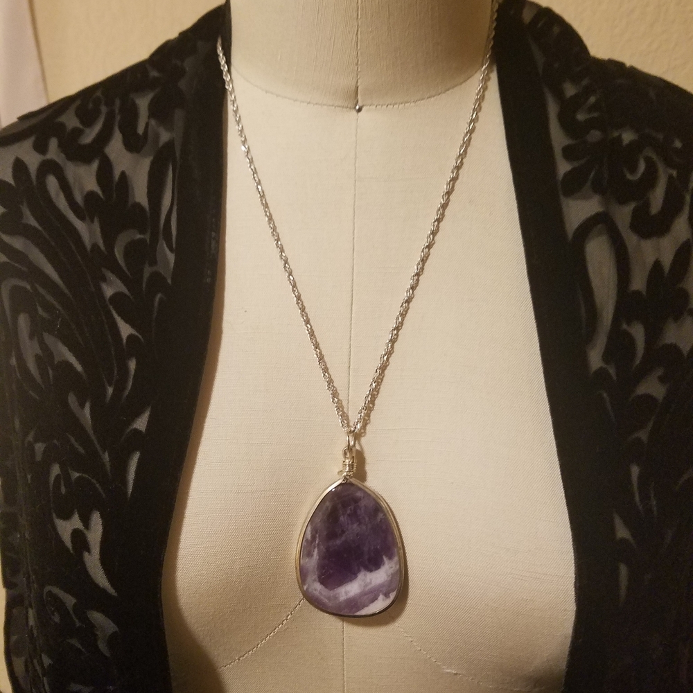 Amethyst and Sterling Silver Pendant